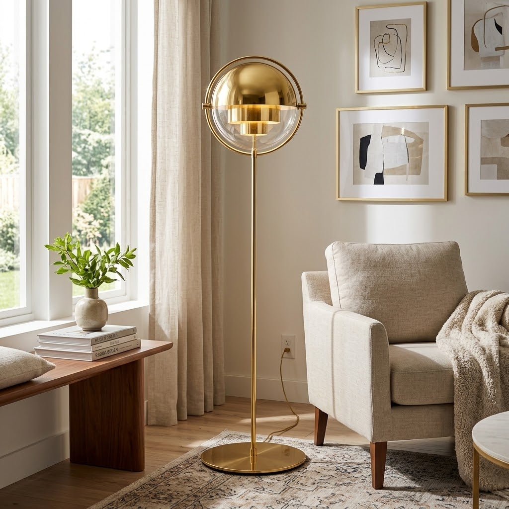 Le Lampadaire Éléa Multi-lite & Laiton Doré