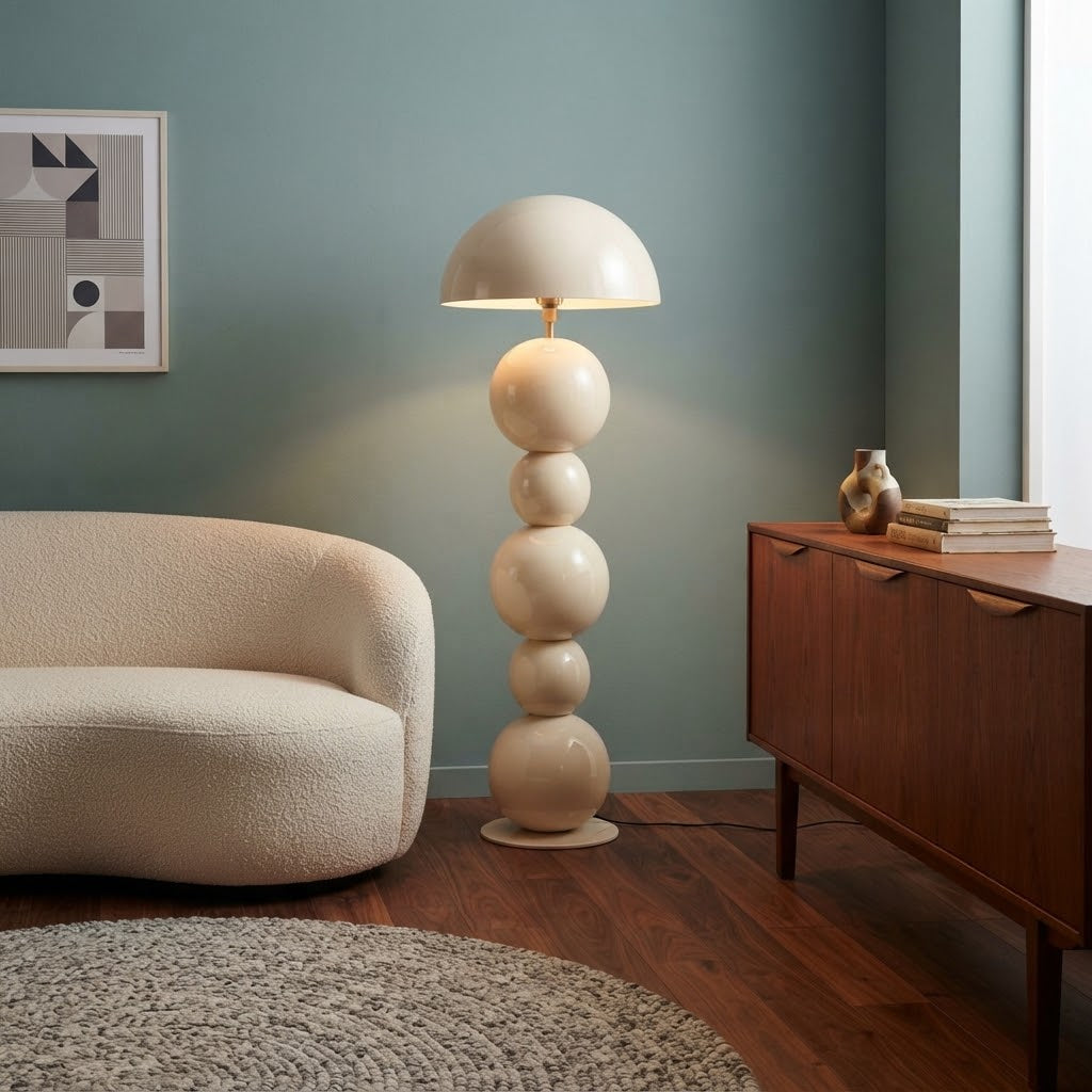 lampadaire Orphée sculptural en fer Beige