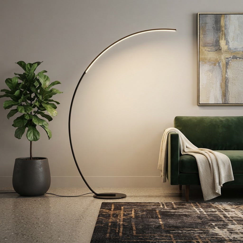 Lampadaire Arcus d'angle LED nordique Simple noir blanc