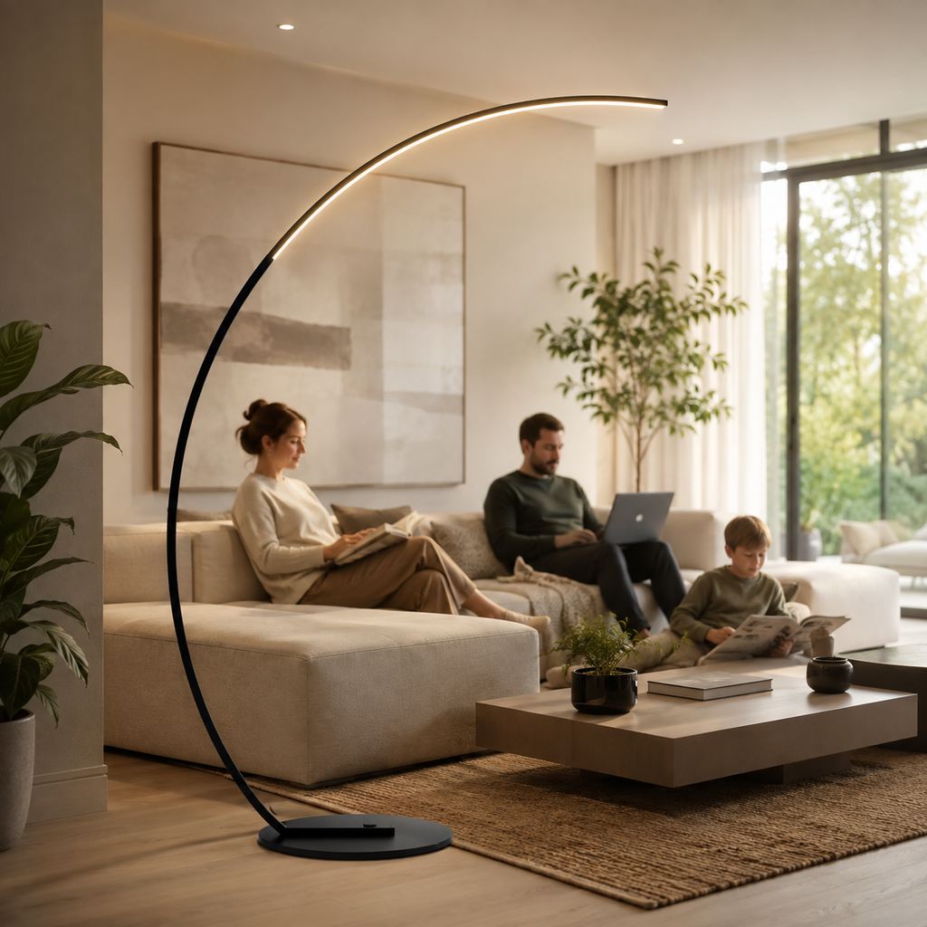 Lampadaire Arcus d'angle LED nordique Simple noir blanc
