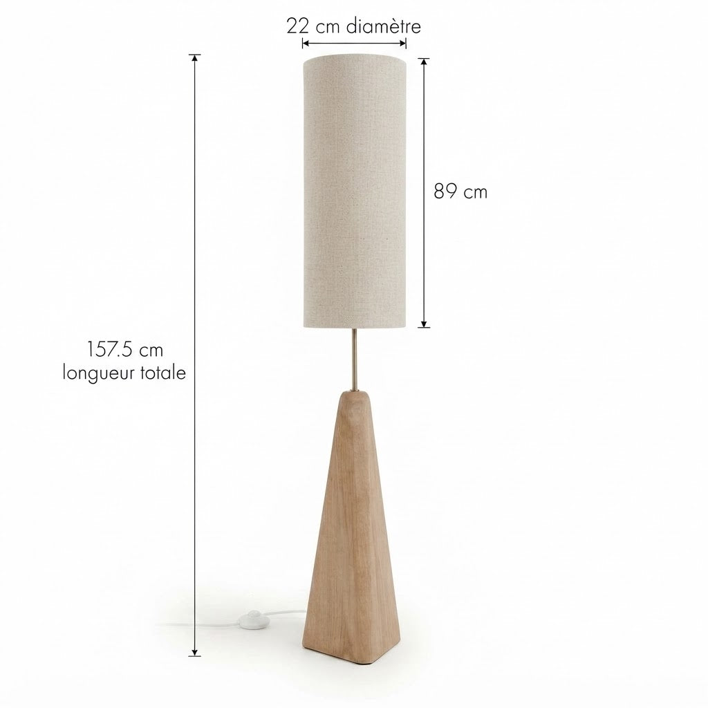 Lampadaire Paloma chêne massif