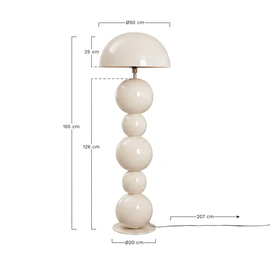 lampadaire Orphée sculptural en fer Beige