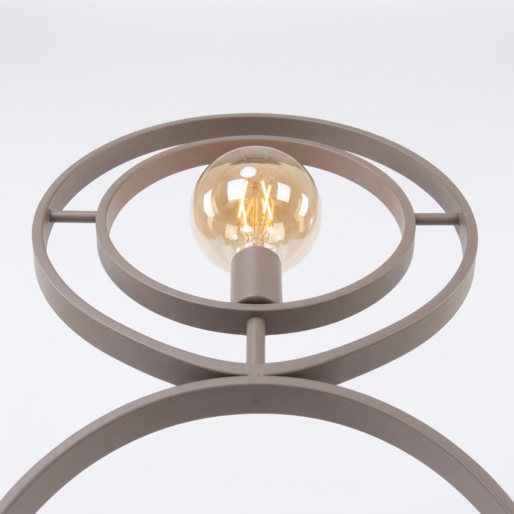Lampadaire Boulia moderne beige 4 anneaux pivotants