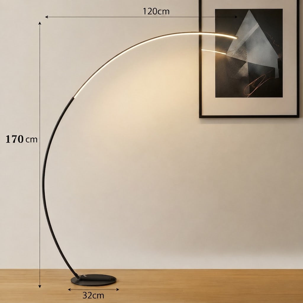 Lampadaire Arcus d'angle LED nordique Simple noir blanc