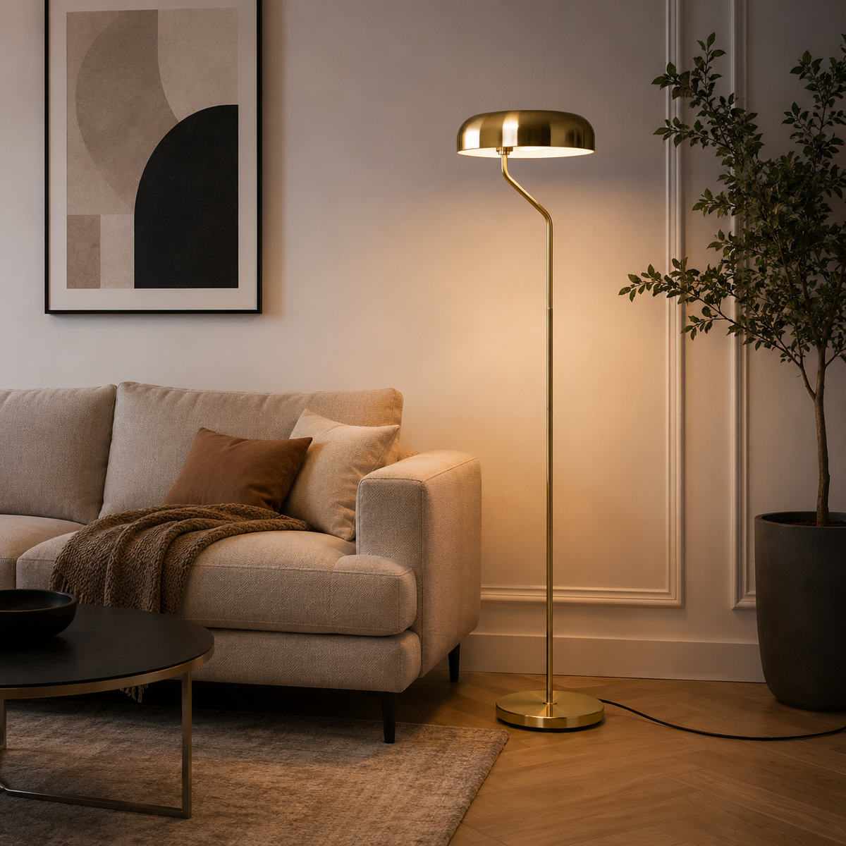 Lampadaire Cassiopée en laiton Eclipse