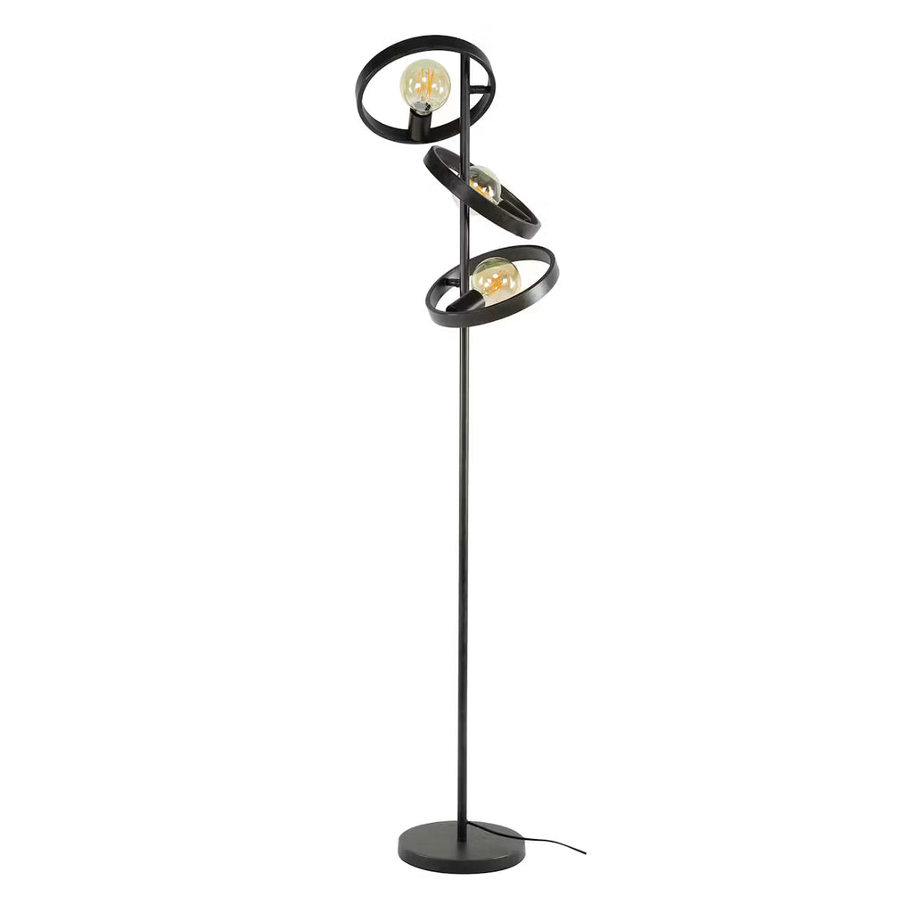 Lampadaire Torsada design 3 anneaux en métal