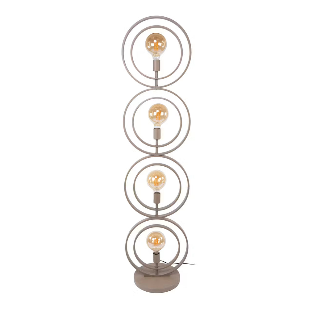 Lampadaire Boulia moderne beige 4 anneaux pivotants