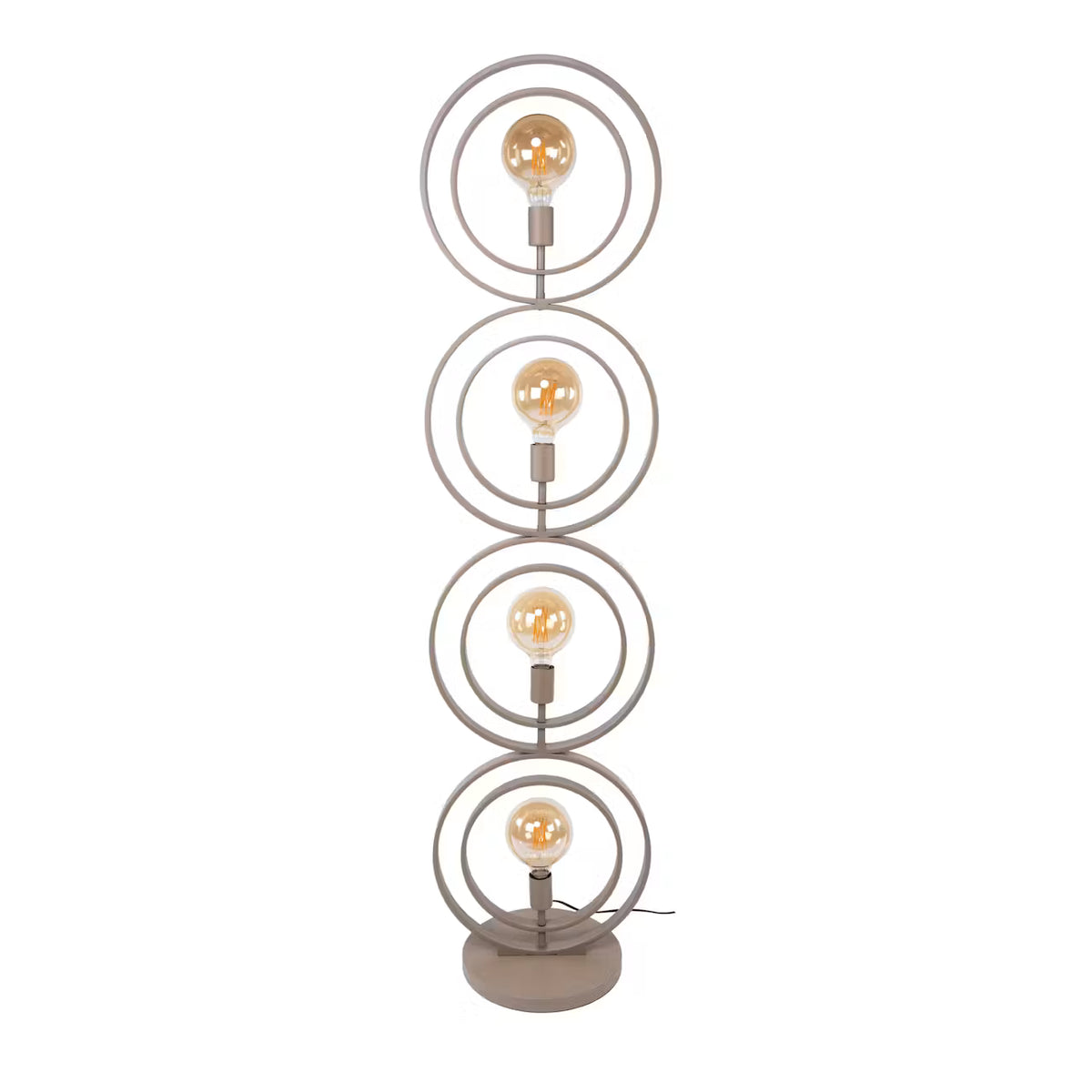 Lampadaire Boulia moderne beige 4 anneaux pivotants