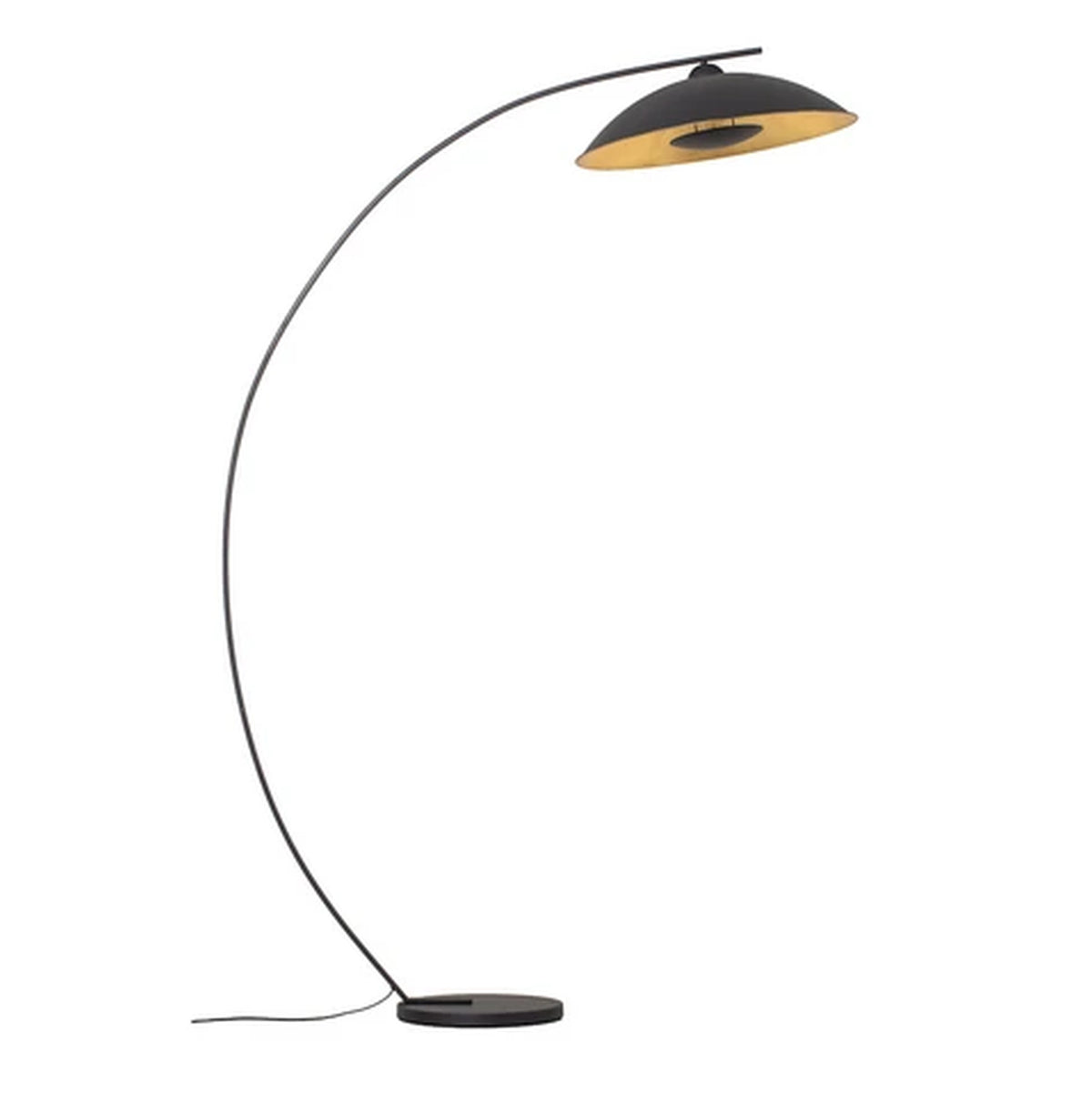 lampe à arc Emilienne, noir, doré, 180 cm