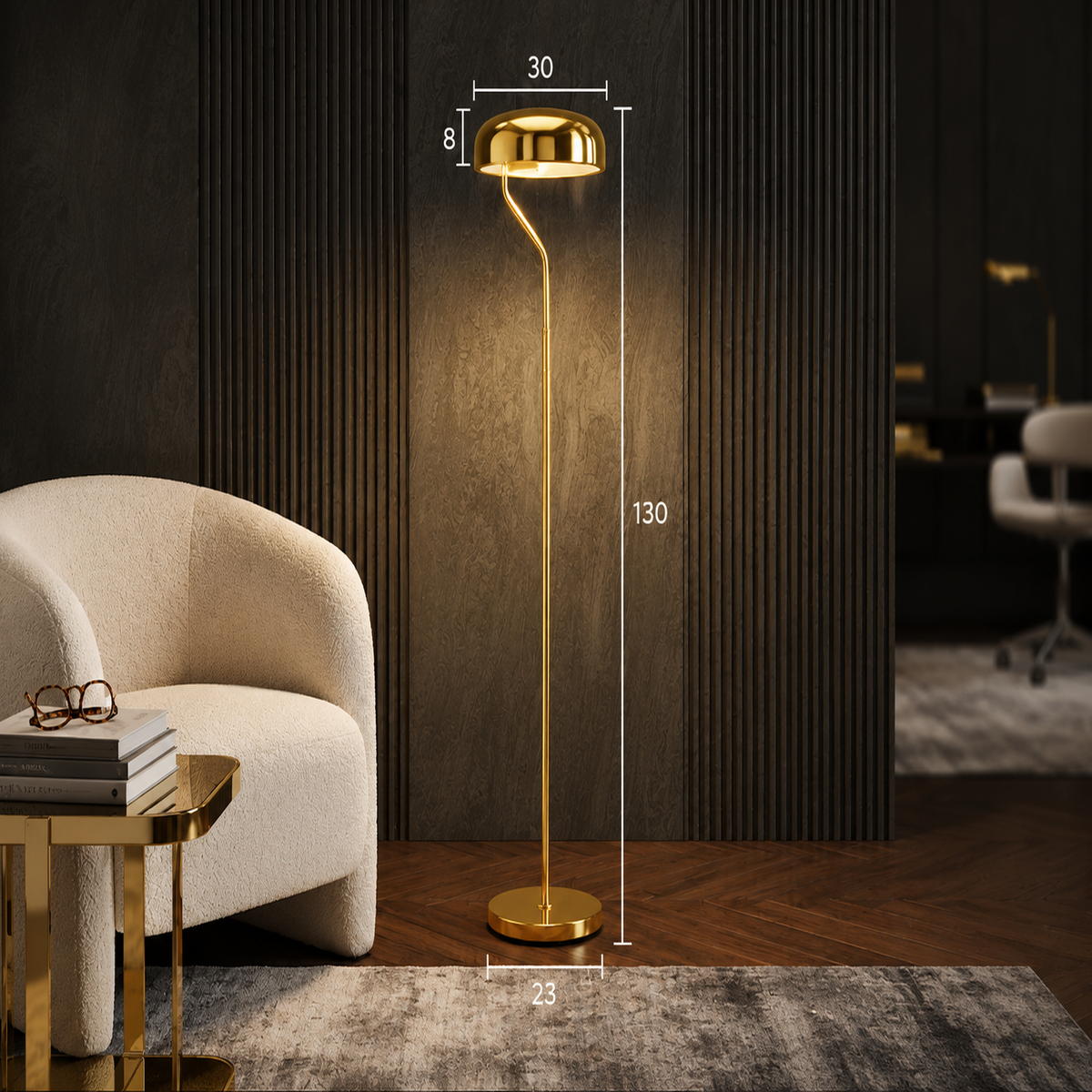 Lampadaire Cassiopée en laiton Eclipse